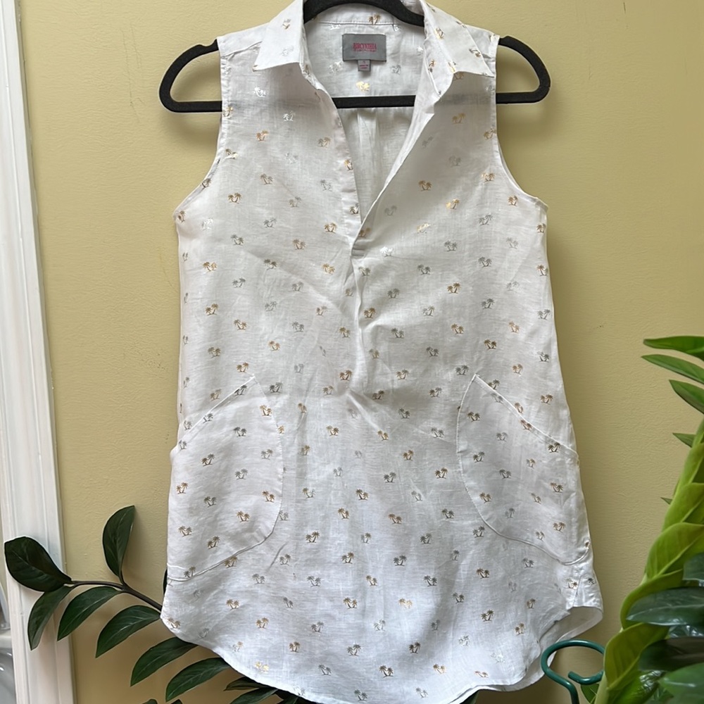 NWOT For Cynthia  beach wear dress, 100% linen, size S